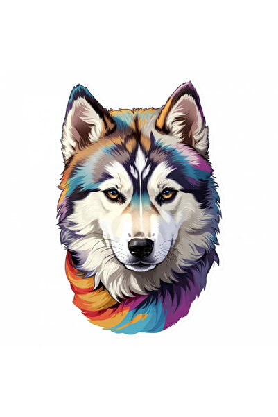 INOVATIX Set de 8 piese, autocolant câine Husky Siberian, INOVATIX®. 6 cm