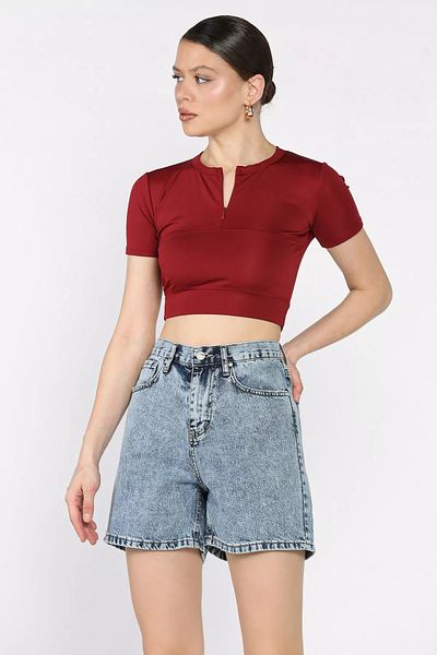 GÜLSELİ Ice Blue Women's Jean Denim Shorts