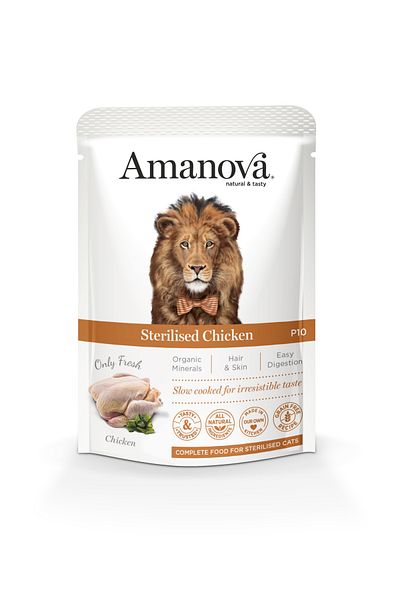 Amanova Pouch Cat Sterilised Chicken Wet Food 85g Pack of 12