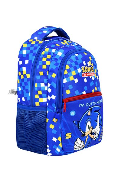 Bliss Sonic Licensed Ergonomic Primary School Bag and Pen Holder Durable Material, Waterproof Design