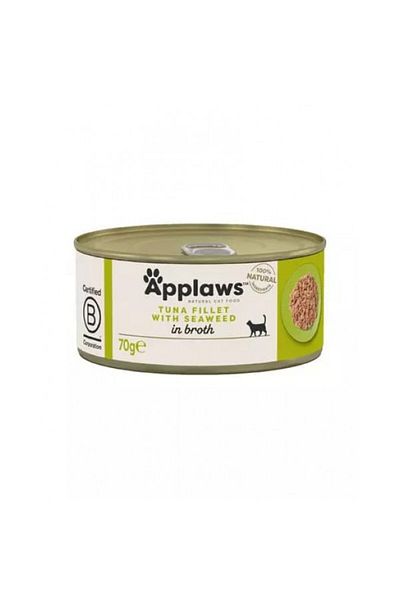 Applaws Tuna Fillet Seaweed in Broth Wet Cat Food 70g Pack of 12