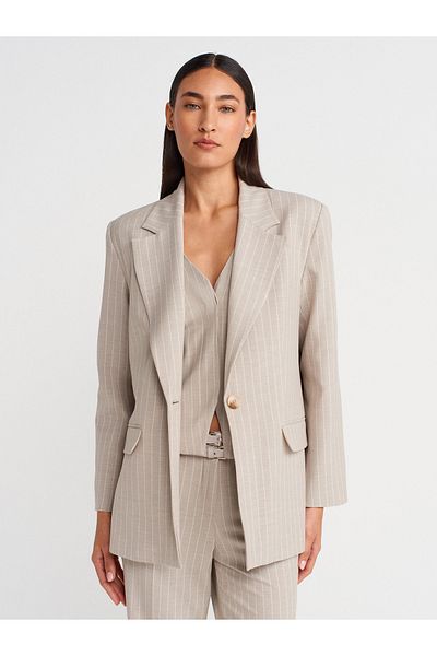 Dilvin 60768 Blazer Jacket-Stone