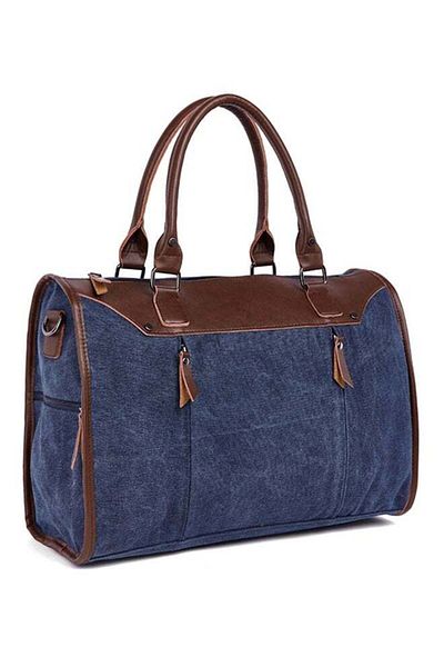 Generic Casual Style Large Capacity Travel Tote Blue