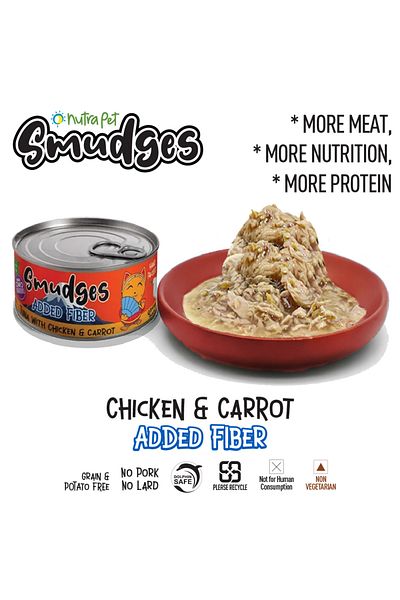 Smudges Adult Cat Tuna Flakes With Chicken & Carrot in Gravy 80g Pack of 12