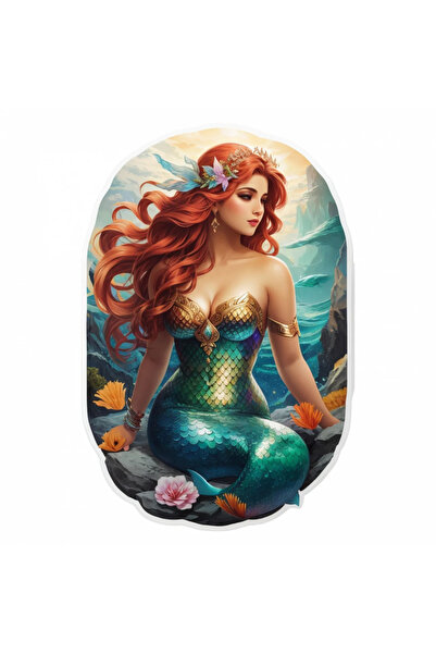 INOVATIX Set de 8 piese, autocolant sirenă cu flori în păr, INOVATIX®. 6 cm