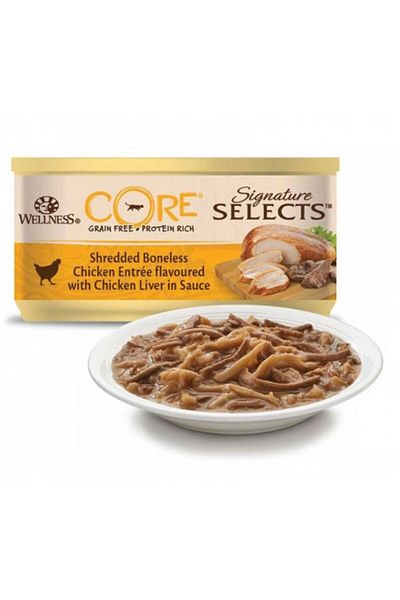 wellness Core Signature Selects Shredded Chick with Chick Liver Adult Cat 79Gg Pack of 12