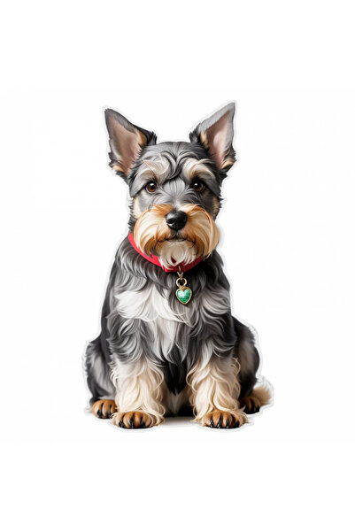 INOVATIX Set de 8 piese, autocolant Schnauzer miniatural cu medalion, INOVATI...