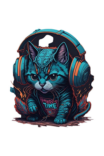 INOVATIX Set de 8 piese, autocolant pisoi cu căști, INOVATIX®. 6 cm