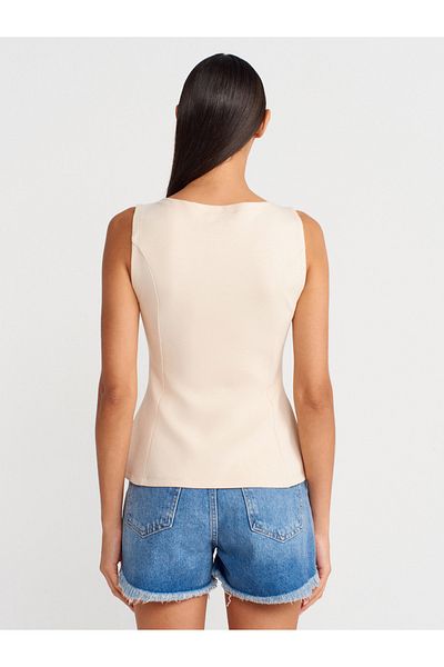 Dilvin 21001 Καγιάκ Λαιμόκοψη Peplum Ball-Stone