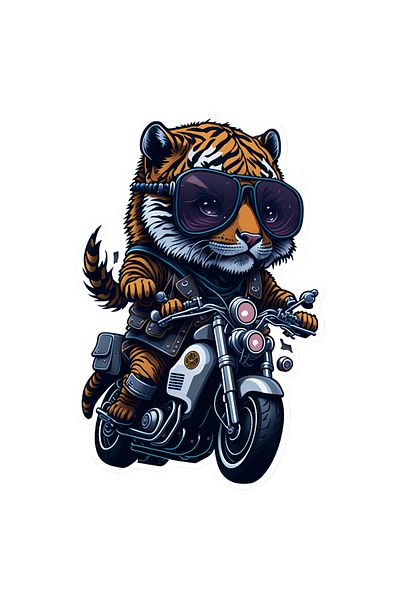 INOVATIX Set de 8 piese, autocolant Tigru pe motocicletă, INOVATIX®. 6 cm