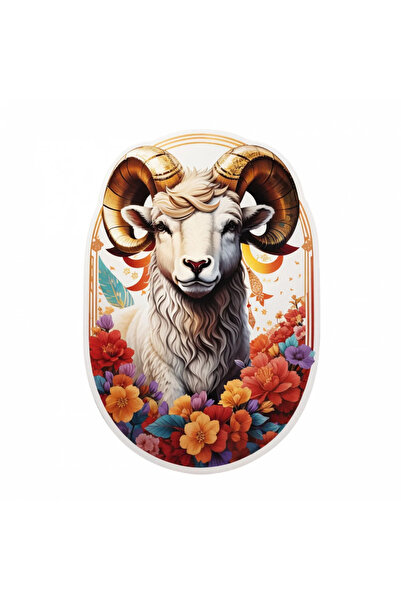 INOVATIX Set de 8 piese, autocolant cu cap de Berbec, simbol zodiacal Berbec,...