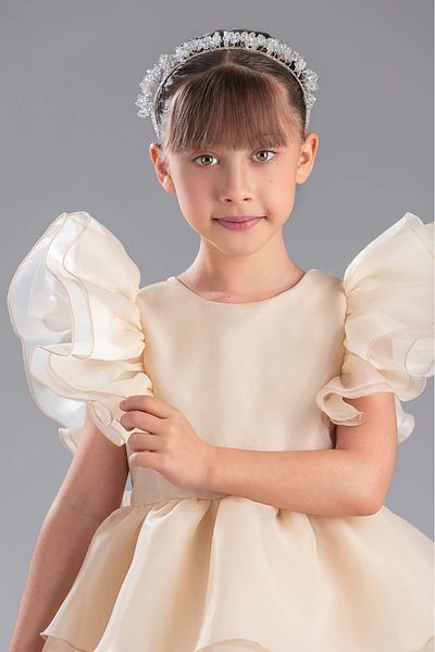 vestitino Κομψό σχέδιο Princess Crowned Tailed Girl Παιδικό βραδινό φόρεμα