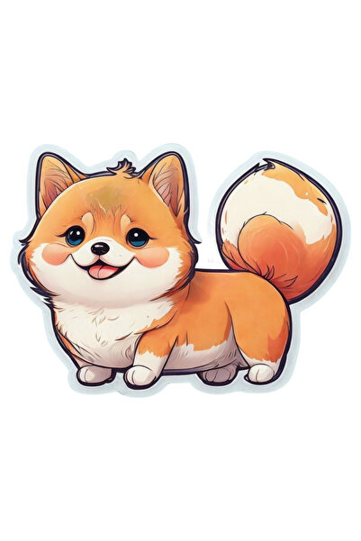 INOVATIX Set de 8 bucăți, autocolant cățeluș Shiba Inu, INOVATIX®. 6 cm