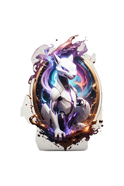 INOVATIX Set de 8 piese, autocolant Pokemon Mewtwo, INOVATIX®. 6 cm