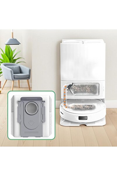 Supervac Pachet de 4 saci de praf compatibile cu aspiratorul robot Roborock Q8, Q8 Max, Q8 Max Plus