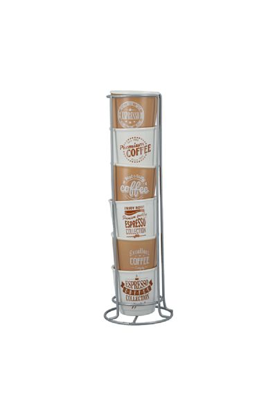Bien Servi 7-Piece Espresso Cup and Stand Set