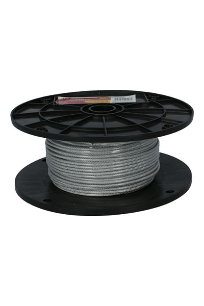ACE Vinyl Coating Flexible Galvanized Steel Cable Rope Silver 76m