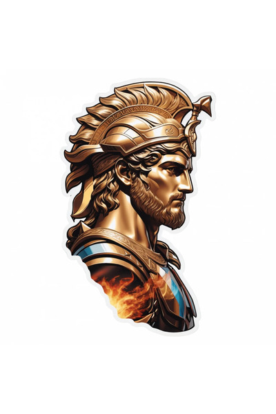 INOVATIX Set de 8 piese, Autocolant profil Zeul grec Ahile, INOVATIX®. 6 cm