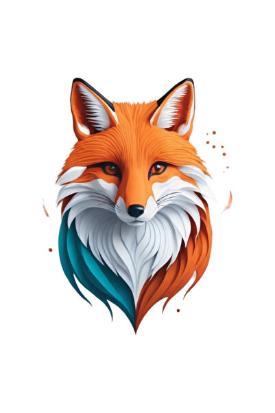 INOVATIX Σετ 8 τεμαχίων, Αυτοκόλλητο με το κεφάλι της αλεπούς, INOVATIX®. 6 εκ.