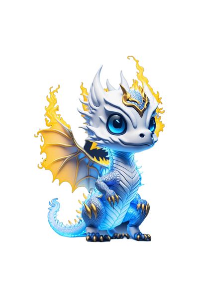 INOVATIX Set de 8 bucăți, autocolant pui de dragon, INOVATIX®. 6 cm