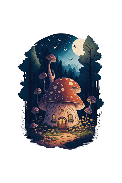 INOVATIX Set de 8 bucăți, autocolant cu căsuță de ciuperci, INOVATIX®. 6 cm