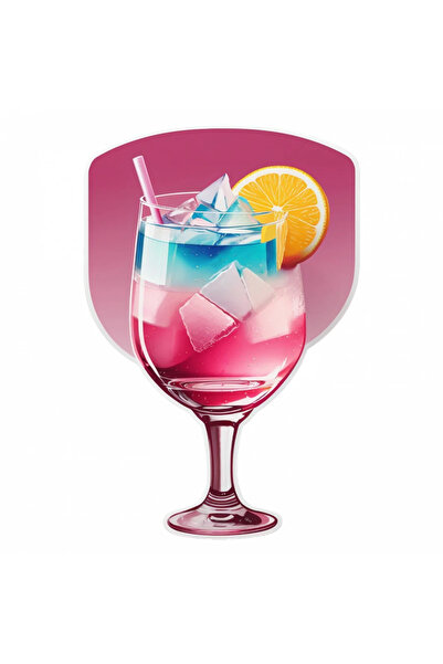 INOVATIX Set de 8 autocolante cocktail martini roz cu gheață, INOVATIX®. 6 cm