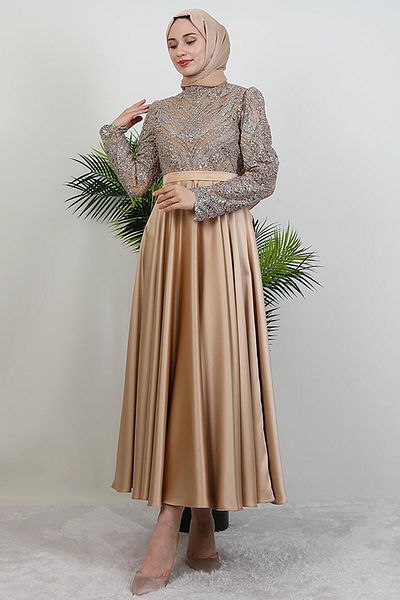 GİYZAMİLA Βραδινό φόρεμα Velora Hijab Χρυσό