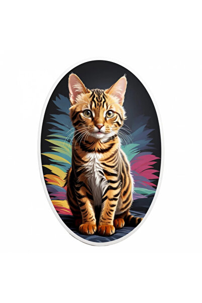 INOVATIX Σετ 8 τεμαχίων, Αυτοκόλλητο γάτας Toyger, INOVATIX®. 6 εκ.