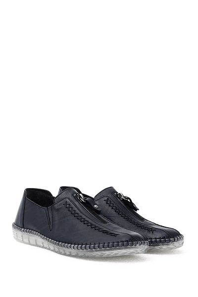 GÖNDERİ(R) Women / Girls Navy Blue Genuine Leather Comfort Shoes