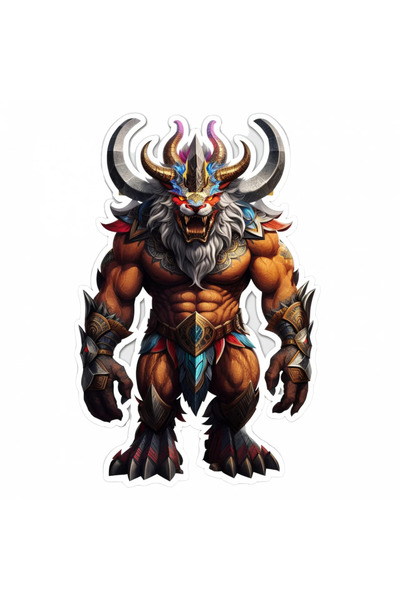 INOVATIX Set de 8 piese, autocolant personaj mitologic Behemoth, INOVATIX®. 6 cm