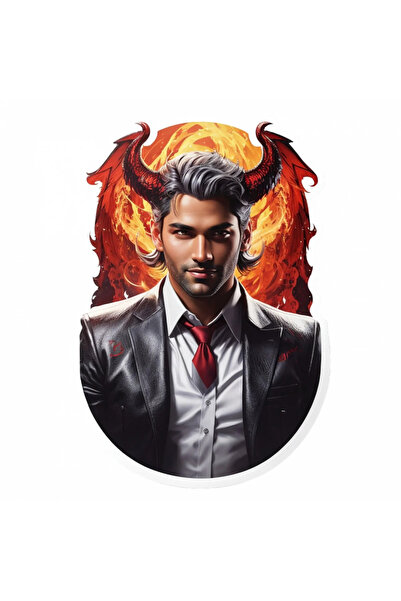 INOVATIX Set de 8 piese, autocolant Demon Lucifer în costum cu cravată, INOVA...