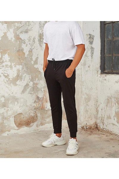 MNKSPORT MNK SPORT - Unisex Ανδρικό Μαύρο Skinny Jogger Φούτερ RIBANALI