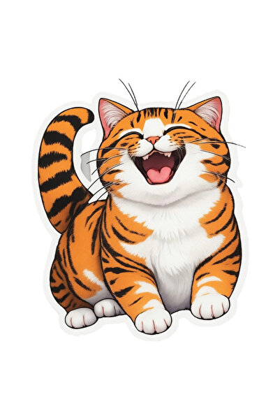 INOVATIX Σετ 8 τεμαχίων, Αυτοκόλλητο Happy Cat, INOVATIX®. 6 εκ.