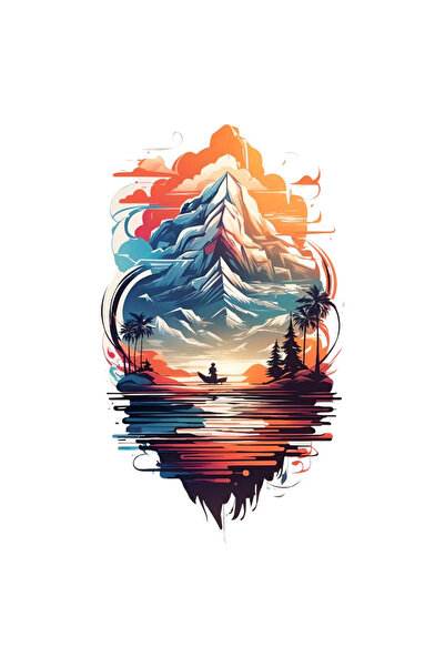 INOVATIX Σετ 8 τεμαχίων, Αυτοκόλλητο τοπίου με βάρκα, INOVATIX®. 6 εκ.