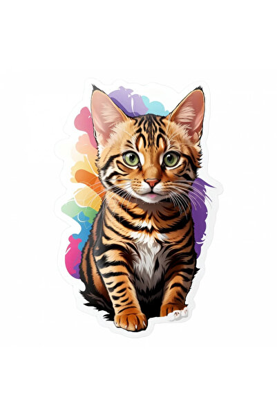 INOVATIX Σετ 8 τεμαχίων, Αυτοκόλλητο γάτας Toyger, INOVATIX®. 6 εκ.