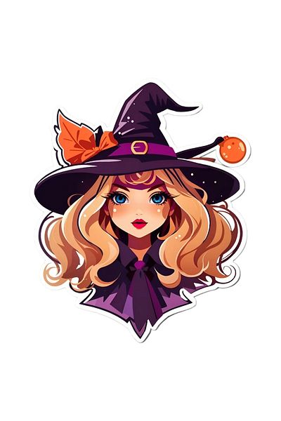 INOVATIX Set of 8 pieces, Little Witch Sticker, INOVATIX®. 6 cm