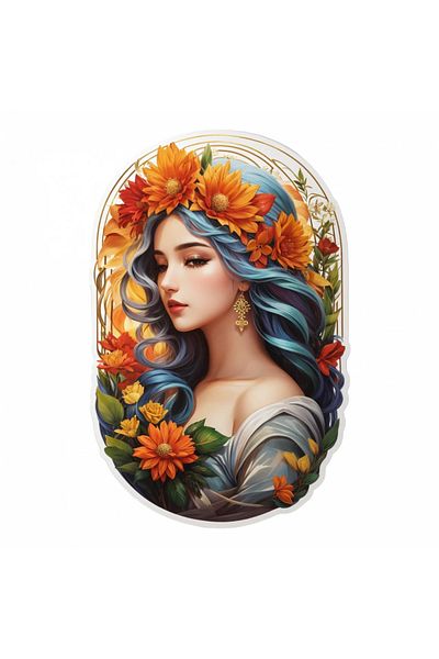 INOVATIX Set de 8 piese, autocolant cu simbolul zodiacal Fecioară, fată, INOVATIX®. 6 cm