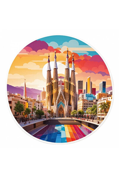 INOVATIX Σετ 8 τεμαχίων, Αυτοκόλλητο πόλης της Βαρκελώνης Sagrada Familia, IN...