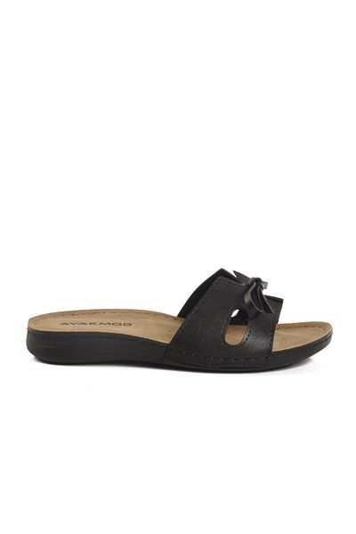 AYAKMOD Black Thin Sole Anatomical Women's Slippers 11-367 Z