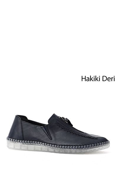 GÖNDERİ(R) Women / Girls Navy Blue Genuine Leather Comfort Shoes