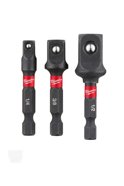Milwaukee Hex Socket Adapter Set 3 Pieces 1/4-3/8-1/2