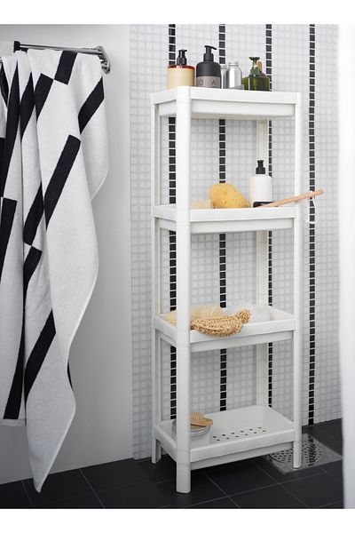 DBLEW 4 Tier Shower Caddy Corner Shelves Layer Shelving Unit Plastic Shelf Kitchen Toilet Bathroom Storage