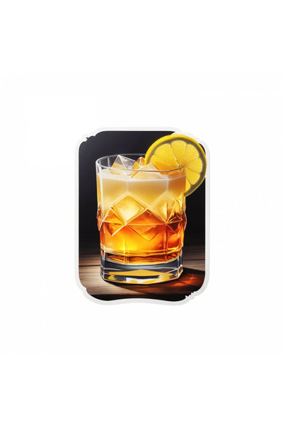INOVATIX Set de 8 piese, Autocolant cocktail whisky sour cu gheață, INOVATIX®...