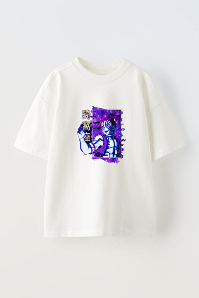 Anetos تي شيرت Kacem Kapitino مطبوع من الأمام من القطن الأبيض كبير الحجم