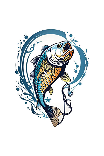 INOVATIX Set de 8 bucăți, autocolant peștișor auriu, INOVATIX®. 6 cm