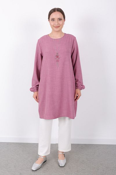 Linvey Gift Summer Women's Tunic Casual Slim Sofia Linen Necklace Tunic with Wide Size Options