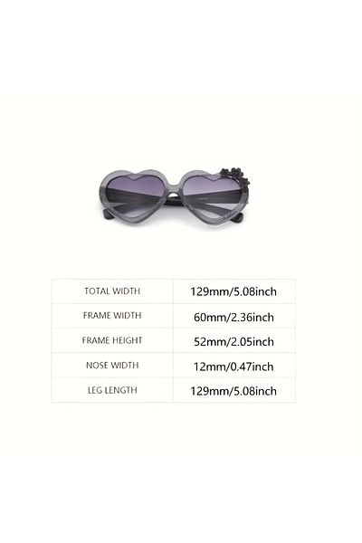 GlassySKY 1Pc Kids Heart Sunglasses, Party Holiday Travel Photo Accessory Birthday Gift