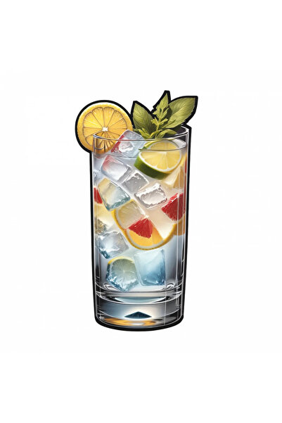 INOVATIX Σετ 8 τεμαχίων, Αυτοκόλλητο Κοκτέιλ Tom Collins με μέντα, INOVATIX®....