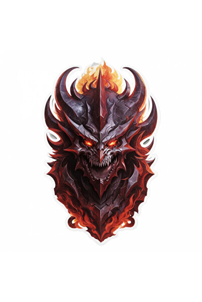 INOVATIX Set de 8 piese, autocolant Demon Belial cu colți, INOVATIX®. 6 cm