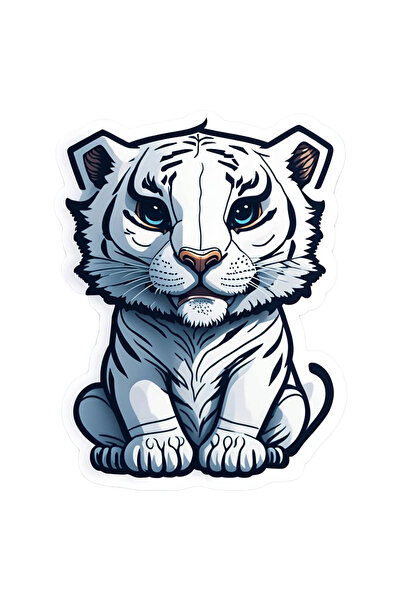 INOVATIX Σετ 8 τεμαχίων, αυτοκόλλητο με το λευκό λιοντάρι, INOVATIX®. 6 εκ.